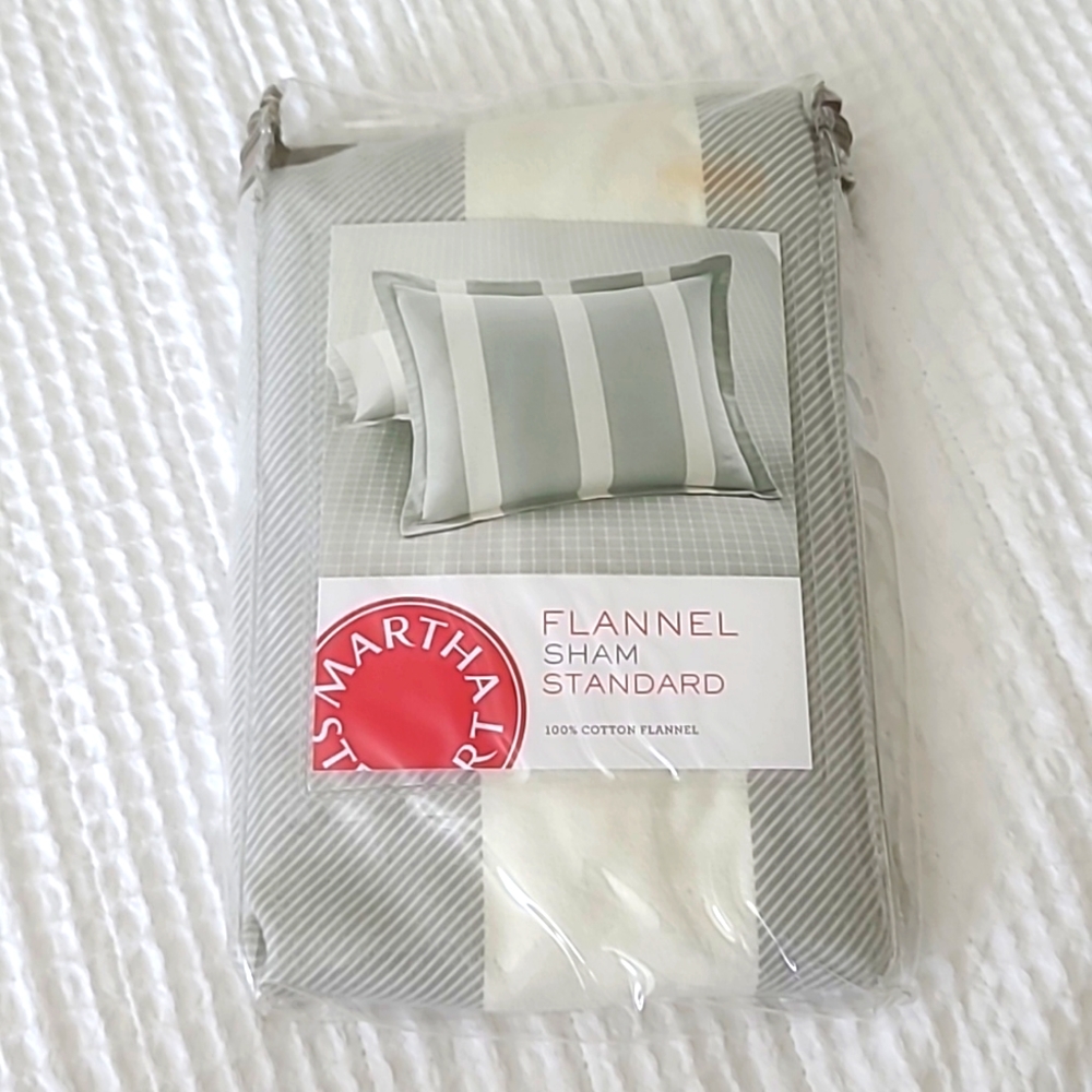 9/20 Martha Stewart Bold Stripe Flannel Standard Sham